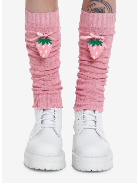 Girls Socks Strawberry 3D Plush Leg Warmers