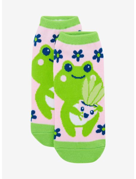 Girls Socks Kawaii Frog Plant No-Show Socks