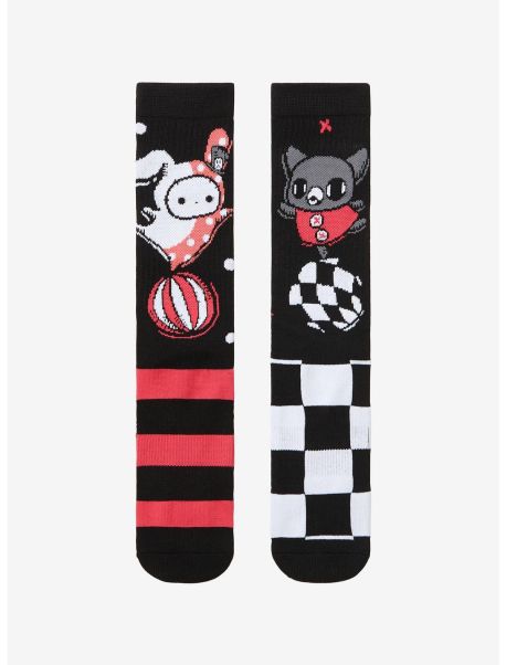 Girls Sentimental Circus Shappo & Kuro Mismatched Crew Socks Socks