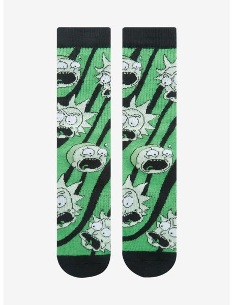 Socks Rick And Morty Green Swirl Crew Socks Girls