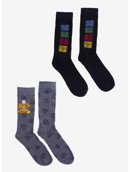 Avatar: The Last Airbender Aang Elements Crew Socks 2 Pair Girls Socks