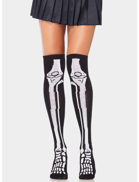 Girls Acrylic Skeleton Over The Knee Socks Socks