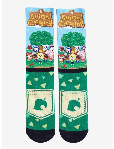 Girls Socks Animal Crossing: New Horizons Group Portrait Crew Socks