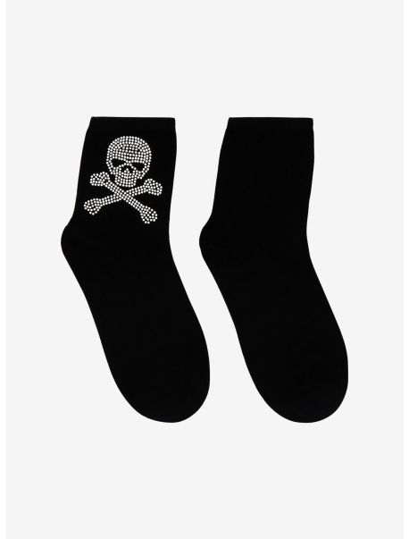 Skull & Crossbones Bling Ankle Socks Socks Girls