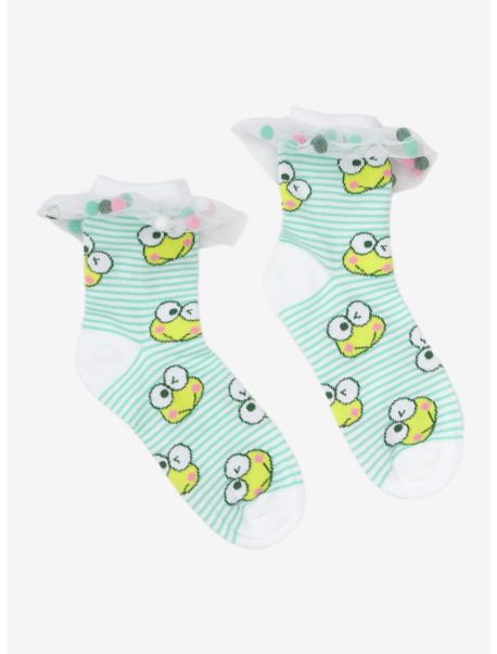 Keroppi Ruffle Pom Ankle Socks Socks Girls