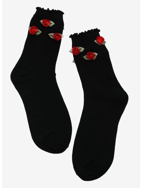 Red Rosette Ankle Socks Socks Girls