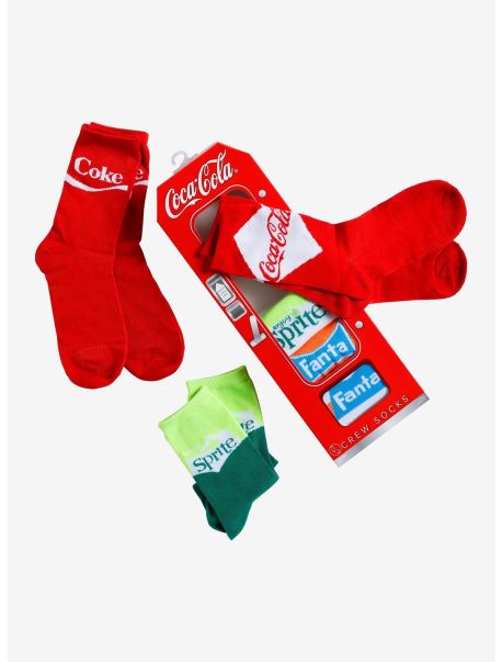 Girls Coca-Cola Soft Drinks Crew Socks 6 Pair Socks