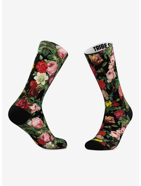 Girls Roses And Quetzals Crew Socks 2 Pair Socks