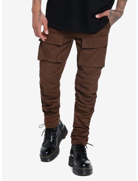 Bottoms Guys Brown Fitted Cargo Pants