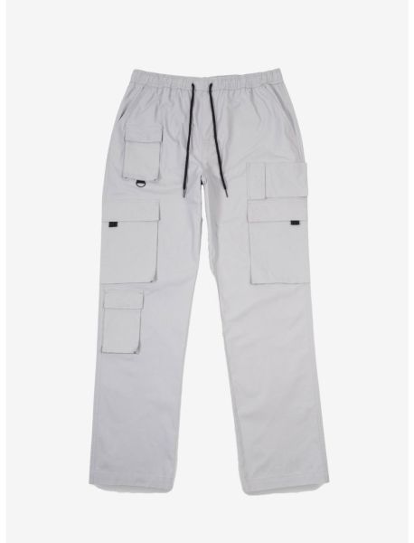Guys Poplin Multi Pocket Cargo Pant Grey Bottoms