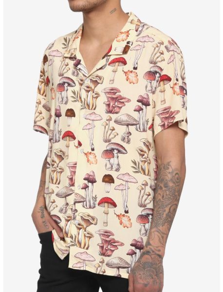Guys Mushroom Woven Button-Up Button Up Shirts