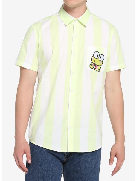 Guys Keroppi Stripe Woven Button-Up Button Up Shirts