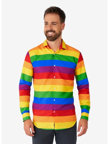 Button Up Shirts Rainbow Button-Up Shirt Guys