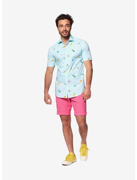 Opposuits Men's Pool Life Water Summer Button-Up Shirt Guys Button Up Shirts