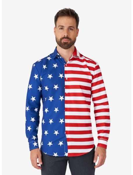 Usa Flag Button-Up Shirt Button Up Shirts Guys