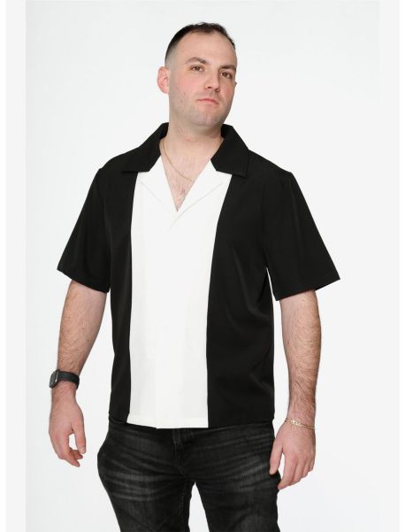 Black White Rockabilly Men's Shirt Button Up Shirts Guys