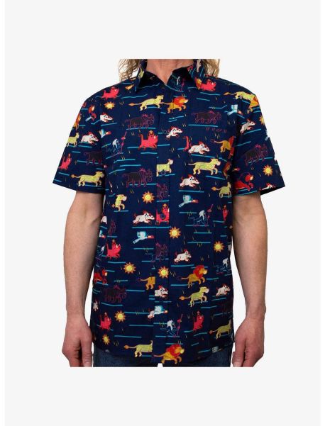 Disney The Lion King Stampede Woven Button-Up Button Up Shirts Guys