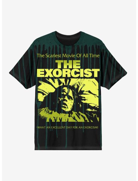 Graphic Tees Guys The Exorcist Bed Drip Wash T-Shirt