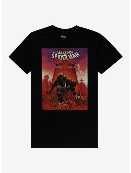 Marvel Spider-Man Grave Comic T-Shirt Graphic Tees Guys