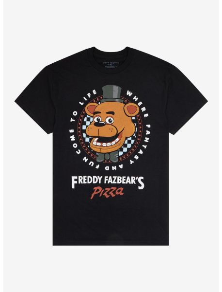 Guys Five Nights At Freddy's Freddy Fazbear's Pizzeria Logo T-Shirt Graphic Tees