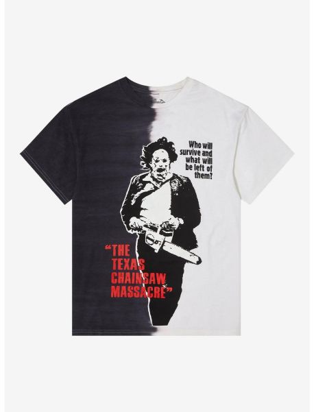 Graphic Tees Guys The Texas Chainsaw Massacre Leatherface Running Split-Dye T-Shirt