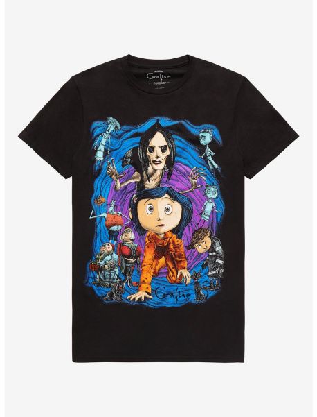 Coraline Spiral Tunnel Character T-Shirt Graphic Tees Guys