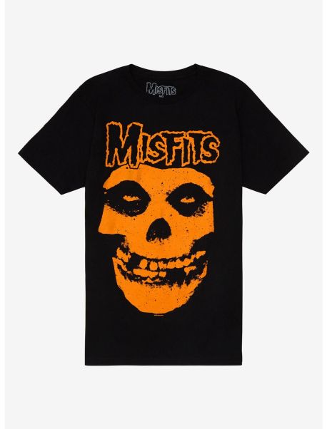 Misfits Orange Fiend Skull T-Shirt Guys Graphic Tees