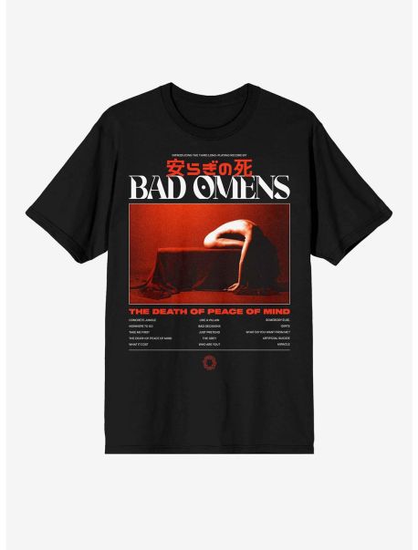 Bad Omens The Death Of Peace Of Mind Tracklist T-Shirt Guys Graphic Tees