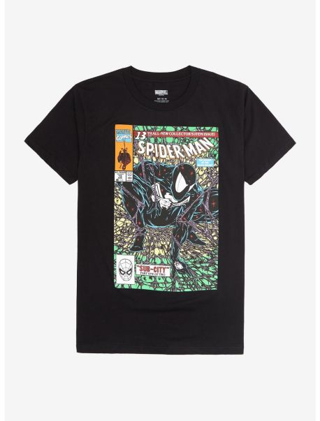 Guys Marvel Spider-Man Symbiote Comic Cover T-Shirt Graphic Tees