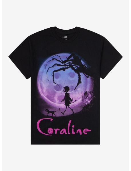 Coraline Button Moon Jumbo Print T-Shirt Graphic Tees Guys