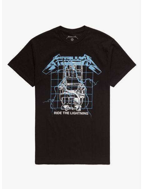 Metallica Ride The Lightning Puff Print T-Shirt Graphic Tees Guys