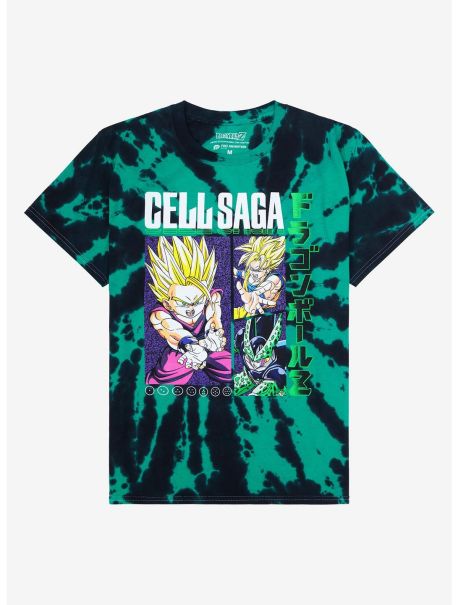 Dragon Ball Z Cell Saga Character Collage Tie-Dye T-Shirt Guys Graphic Tees