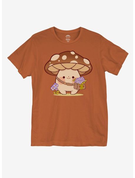 Guys Mushroom Flower Picking T-Shirt By Rhinlin Graphic Tees