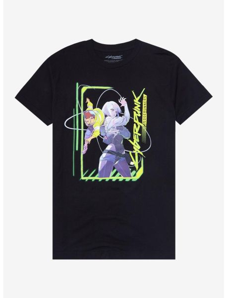 Guys Cyberpunk: Edgerunners David & Lucy T-Shirt Graphic Tees