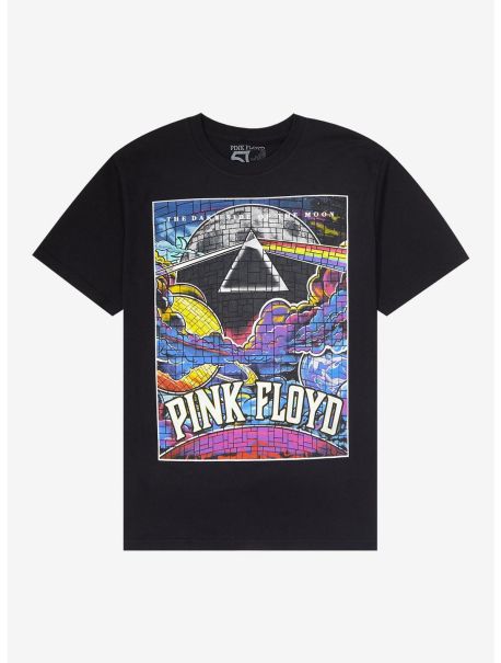 Guys Pink Floyd Dark Side Of The Moon Brick Design T-Shirt Graphic Tees