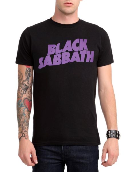 Guys Black Sabbath Purple Logo T-Shirt Graphic Tees