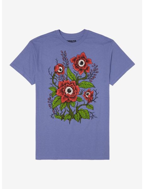 Graphic Tees Guys Eyeball Flowers T-Shirt By Ghoulish Bunny Studios