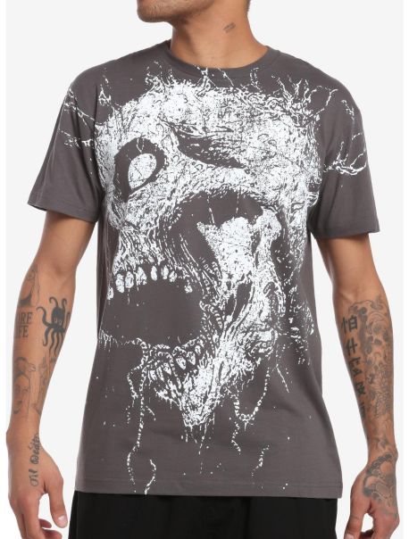 Guys Graphic Tees Screaming Skull Jumbo Graphic T-Shirt