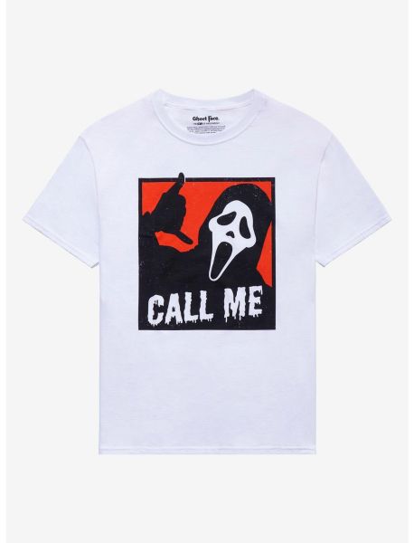 Guys Graphic Tees Scream Ghost Face Call Me Portrait T-Shirt