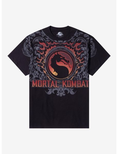 Guys Graphic Tees Mortal Kombat Logo Filigree T-Shirt