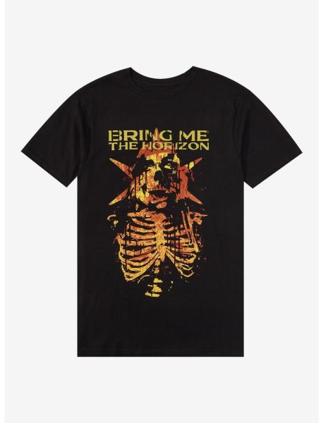 Guys Graphic Tees Bring Me The Horizon Skeleton With Eyes T-Shirt