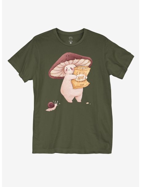 Guys Graphic Tees Mushroom Chips T-Shirt By Fairydrop