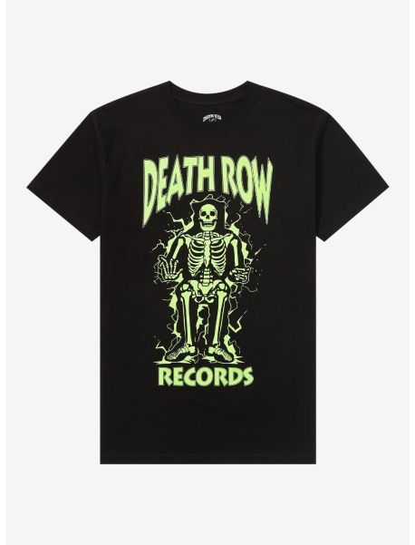 Death Row Records Skeleton Glow-In-The-Dark T-Shirt Graphic Tees Guys