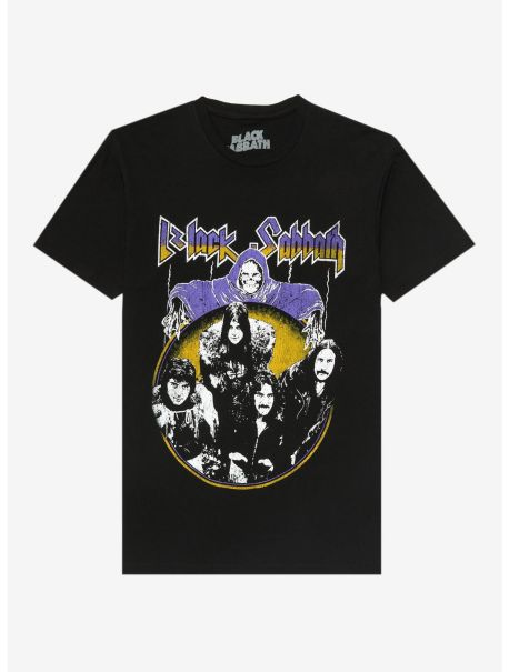 Black Sabbath Grim Reaper Band Photo T-Shirt Graphic Tees Guys