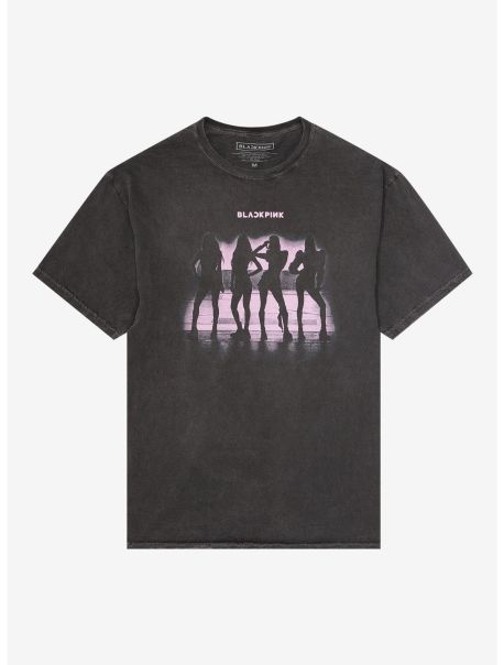 Guys Blackpink Silhouette Dark Wash T-Shirt Graphic Tees