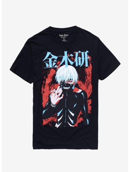 Guys Tokyo Ghoul Ken Kaneki Japanese Name T-Shirt Graphic Tees