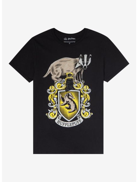 Graphic Tees Guys Harry Potter Hufflepuff House Crest T-Shirt