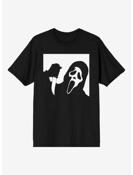 Guys Scream Ghost Face Black & White Box T-Shirt Graphic Tees