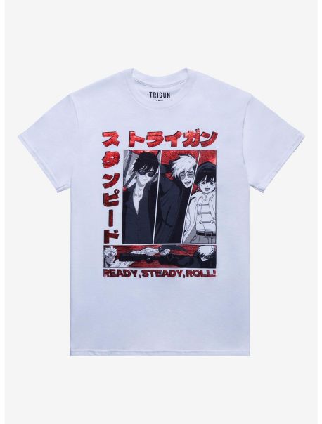 Trigun Stampede Character Panels T-Shirt Guys Graphic Tees