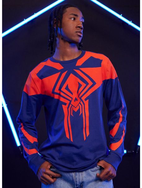 Long Sleeves Guys Our Universe Marvel Spider-Man: Across The Spider-Verse Spider-Man 2099 Long-Sleeve T-Shirt